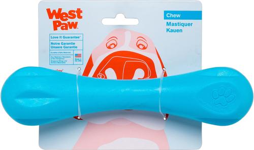 Show full view: West Paw Zogoflex Hurley Tough Dog Chew Toy, Aqua Blue, Large slide 4 of 10