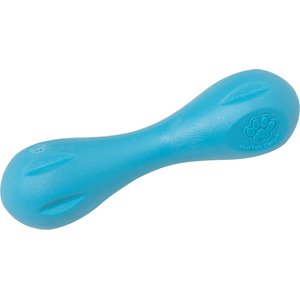 West Paw Zogoflex Hurley Tough Dog Chew Toy, Aqua Blue, Mini