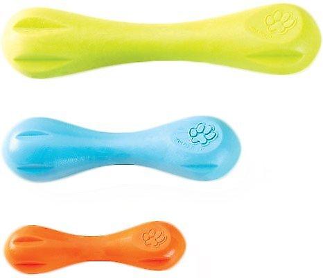 Show full view: West Paw Zogoflex Hurley Tough Dog Chew Toy, Aqua Blue, Mini slide 5 of 11