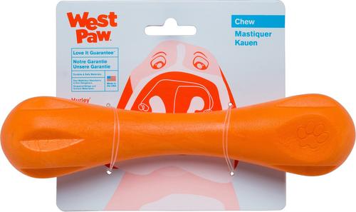 Show full view: West Paw Zogoflex Hurley Tough Dog Chew Toy, Tangerine, Large slide 2 of 10