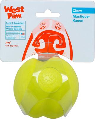 Show full view: West Paw Zogoflex Jive Tough Ball Dog Toy, Granny Smith, Large slide 5 of 9