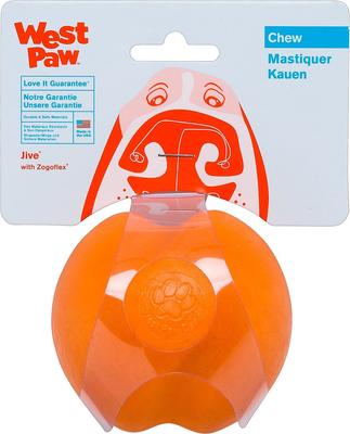 Show full view: West Paw Zogoflex Jive Tough Ball Dog Toy, Tangerine, Large slide 6 of 9