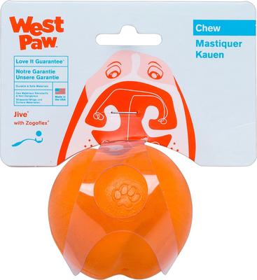 Show full view: West Paw Zogoflex Jive Tough Ball Dog Toy, Tangerine, Small slide 6 of 10