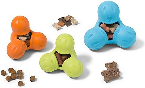 Show full view: West Paw Zogoflex Small Tux Tough Treat Dispensing Dog Chew Toy, Aqua Blue slide 7 of 9