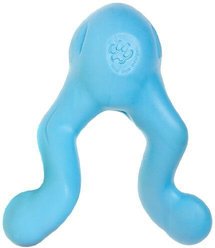 West Paw Zogoflex Tizzi Treat Dispensing Dog Chew Toy, Aqua Blue, Mini