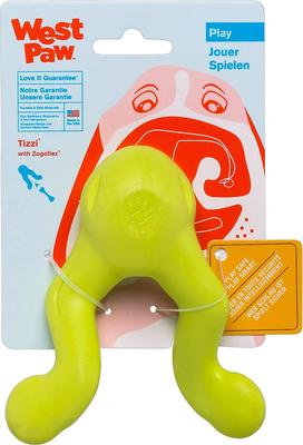 Show full view: West Paw Zogoflex Tizzi Treat Dispensing Dog Chew Toy, Granny Smith, Mini slide 6 of 9