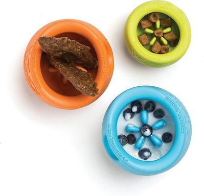 Show full view: West Paw Zogoflex Toppl Tough Treat Dispensing Dog Chew Toy, Tangerine, Large slide 7 of 11