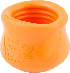 West Paw Zogoflex Toppl Tough Treat Dispensing Dog Chew Toy, Tangerine, Small
