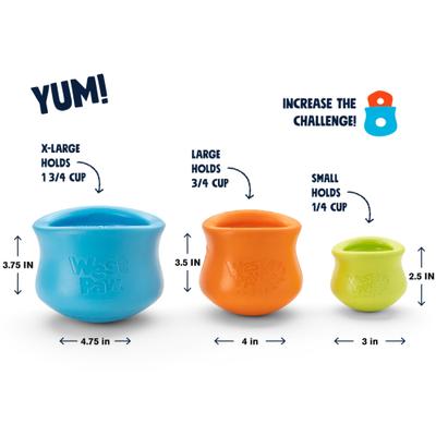 Show full view: West Paw Zogoflex Toppl Tough Treat Dispensing Dog Chew Toy, Tangerine, Small slide 2 of 12