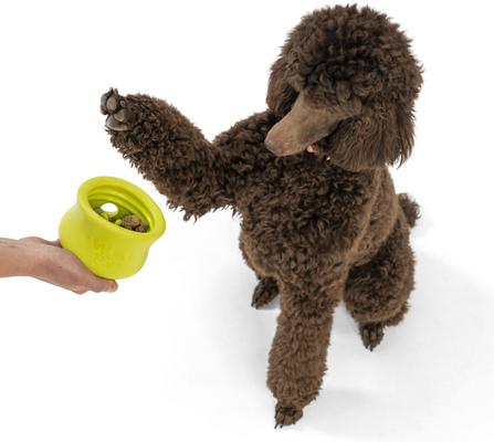 Show full view: West Paw Zogoflex Toppl Tough Treat Dispensing Dog Chew Toy, X-Large, 4.75-in, Granny Smith slide 7 of 10