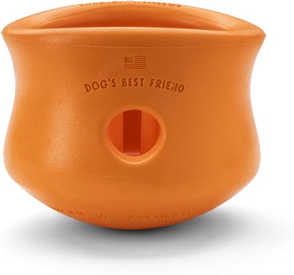 Show full view: West Paw Zogoflex Toppl Tough Treat Dispensing Dog Chew Toy, X-Large, 4.75-in, Tangerine slide 2 of 11