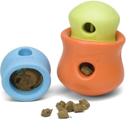 Show full view: West Paw Zogoflex Toppl Tough Treat Dispensing Dog Chew Toy, X-Large, 4.75-in, Tangerine slide 7 of 11