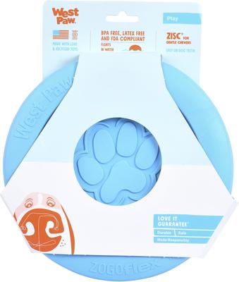 Show full view: West Paw Zogoflex Zisc Flying Disc Dog Toy, Aqua Blue, Large slide 5 of 9