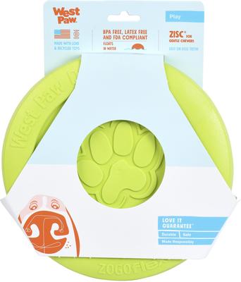 Show full view: West Paw Zogoflex Zisc Flying Disc Dog Toy, Granny Smith, Large slide 5 of 9