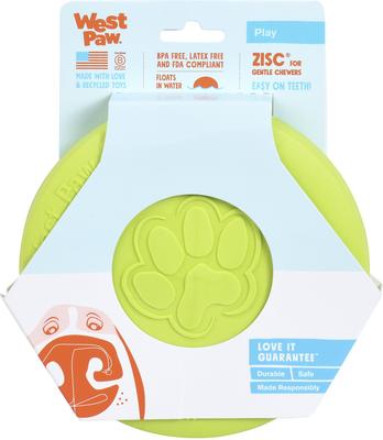 Show full view: West Paw Zogoflex Zisc Flying Disc Dog Toy, Granny Smith, Small slide 5 of 9