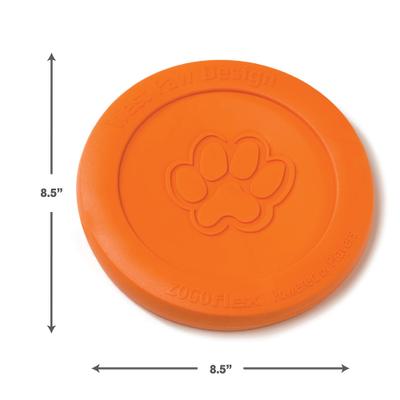 Show full view: West Paw Zogoflex Zisc Flying Disc Dog Toy, Tangerine, Large slide 2 of 9