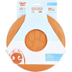 West Paw Zogoflex Zisc Flying Disc Dog Toy, Tangerine, Large