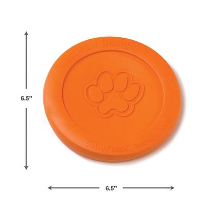 Show full view: West Paw Zogoflex Zisc Flying Disc Dog Toy, Tangerine, Small slide 3 of 10