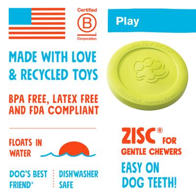 Show full view: West Paw Zogoflex Zisc Flying Disc Dog Toy, Tangerine, Small slide 5 of 10