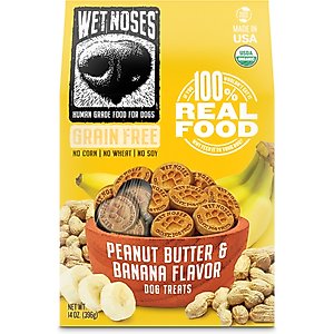 Wet Noses Grain-Free Peanut Butter & Banana Flavor Dog Treats, 14-oz box