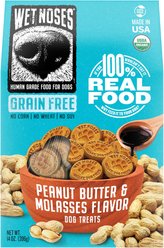 Wet Noses Grain-Free Peanut Butter & Molasses Flavor Dog Treats, 14-oz box