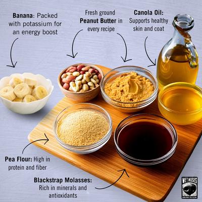 Show full view: Wet Noses Grain-Free Peanut Butter & Molasses Flavor Dog Treats, 14-oz box slide 7 of 10