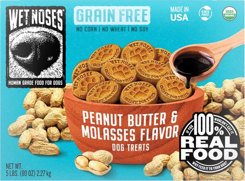 Show full view: Wet Noses Grain-Free Peanut Butter & Molasses Flavor Dog Treats, 5-lb box slide 3 of 10