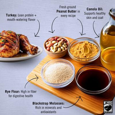 Show full view: Wet Noses Human Grade Grilled Turkey Crunchy Dog Treats, 14-oz box slide 8 of 9