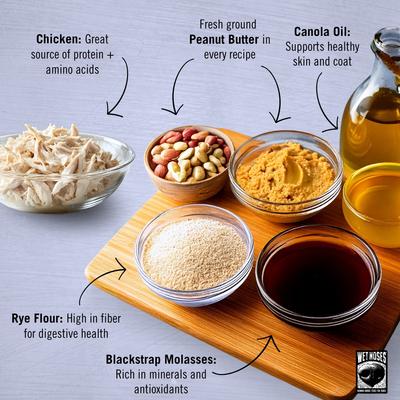 Show full view: Wet Noses Human Grade Smoked Chicken Crunchy Dog Treats, 14-oz box slide 6 of 9