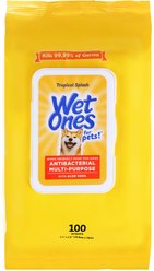 Wet Ones Anti Bacterial Multi-Purpose Tropical Splash Scent Dog Wipes, 100 count