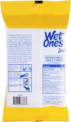 Show full view: Wet Ones Anti Bacterial Paw & Tushie Tropical Splash Scent Dog Wipes, 60 count slide 3 of 5