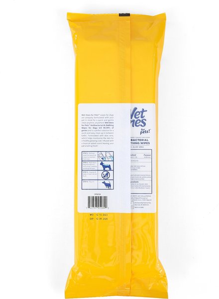 Wet Ones Antibacterial X-Large Tropical Splash Dog Grooming Wipes, 10 count, case of 3