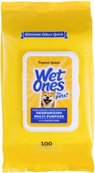 Wet Ones Deodorizing Multi-Purpose Tropical Splash Scent Dog Wipes, 100 count