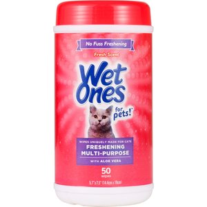 Wet Ones Freshing Multi-Purpose Fresh Scent Cat Wipes, 50 count