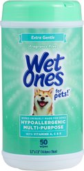 Wet Ones Hypoallergenic Multi-Purpose Dog Wipes, 50 count