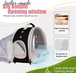 WEVONIGU Back Expandable Transparent Bubble Backpack Cubic Reptile Carrier, Black slide 2 of 6
