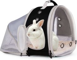 WEVONIGU Back Expandable Transparent Bubble Backpack Cubic Reptile Carrier, Black