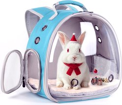 WEVONIGU Clear Bubble Backpack Cage, Portable Travel Bag Cubic Reptile Carrier, Green