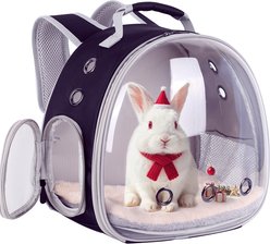 WEVONIGU Transparent Bubble Backpack Portable Travel Bag Cubic Reptile Carrier, Black