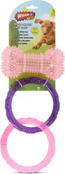 Wham-O Bone & 2 Ring Chew Dog Toy, Pink