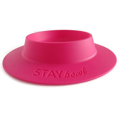 STAYbowl Wheeky Pets STAYbowl Small Pet Tip-Proof Bowl, Large, Fuchsia