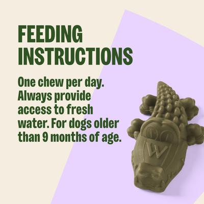 Show full view: WHIMZEES by Wellness Alligator Dental Chews Natural Grain-Free Dental Dog Treats, Medium, 12 count slide 9 of 11