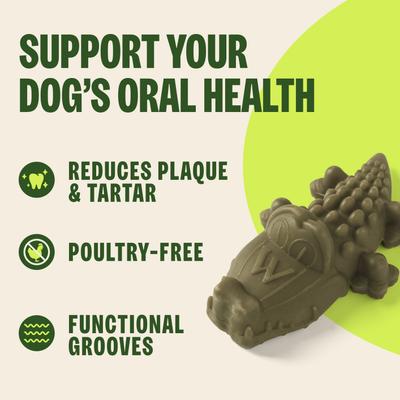 Show full view: WHIMZEES by Wellness Alligator Dental Chews Natural Grain-Free Dental Dog Treats, Medium, 12 count slide 5 of 11