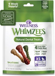 WHIMZEES by Wellness Brushzees Dental Chews Natural Grain-Free Dental Dog Treats, Extra Small, 28 count