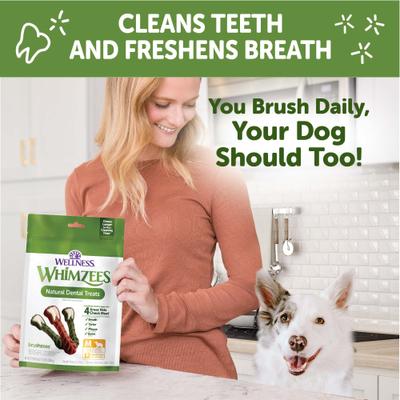 Show full view: WHIMZEES by Wellness Brushzees Dental Chews Natural Grain-Free Dental Dog Treats, Medium, 12 count slide 6 of 12