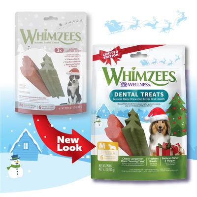 Show full view: WHIMZEES by Wellness Holiday Dental Chews Natural Grain-Free Dental Dog Treats, Medium, 6 count slide 4 of 13