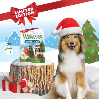 Show full view: WHIMZEES by Wellness Holiday Dental Chews Natural Grain-Free Dental Dog Treats, Medium, 6 count slide 10 of 13