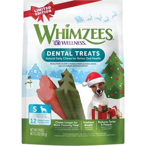 WHIMZEES by Wellness Holiday Dental Chews Natural Grain-Free Dental Dog Treats, Small, 12 count