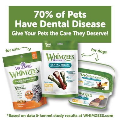 Show full view: WHIMZEES by Wellness Natural Chicken Dental Cat Treats, 2-oz bag slide 7 of 12