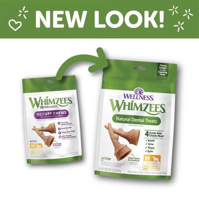 Show full view: WHIMZEES by Wellness Occupy Antler Dental Chews Natural Grain-Free Dental Dog Treats, Medium, 12 count slide 3 of 13